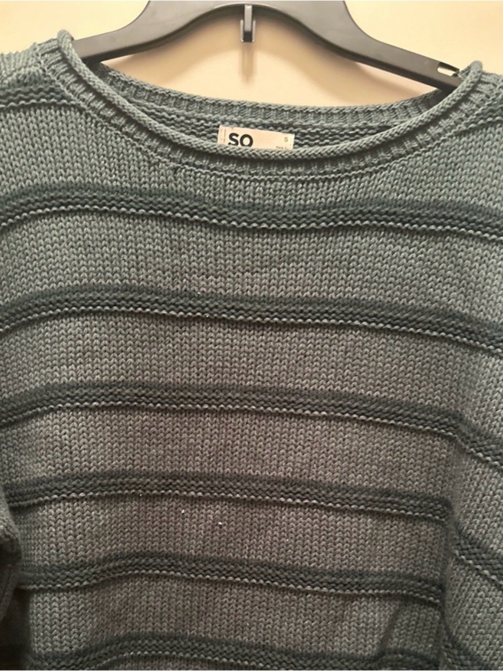 SO Forest Green Striped Crewneck Sweater - Picture 4 of 7